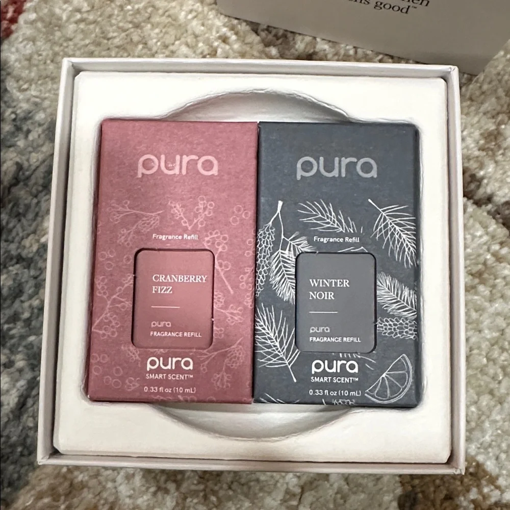 PURA 4 Smart Fragrance Diffuser with Cranberry Fizz & Winter Noir Refills NEW